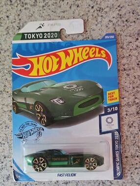 Hot Wheels Fast Felion Toy Car - Metallic Green Tokyo 2020